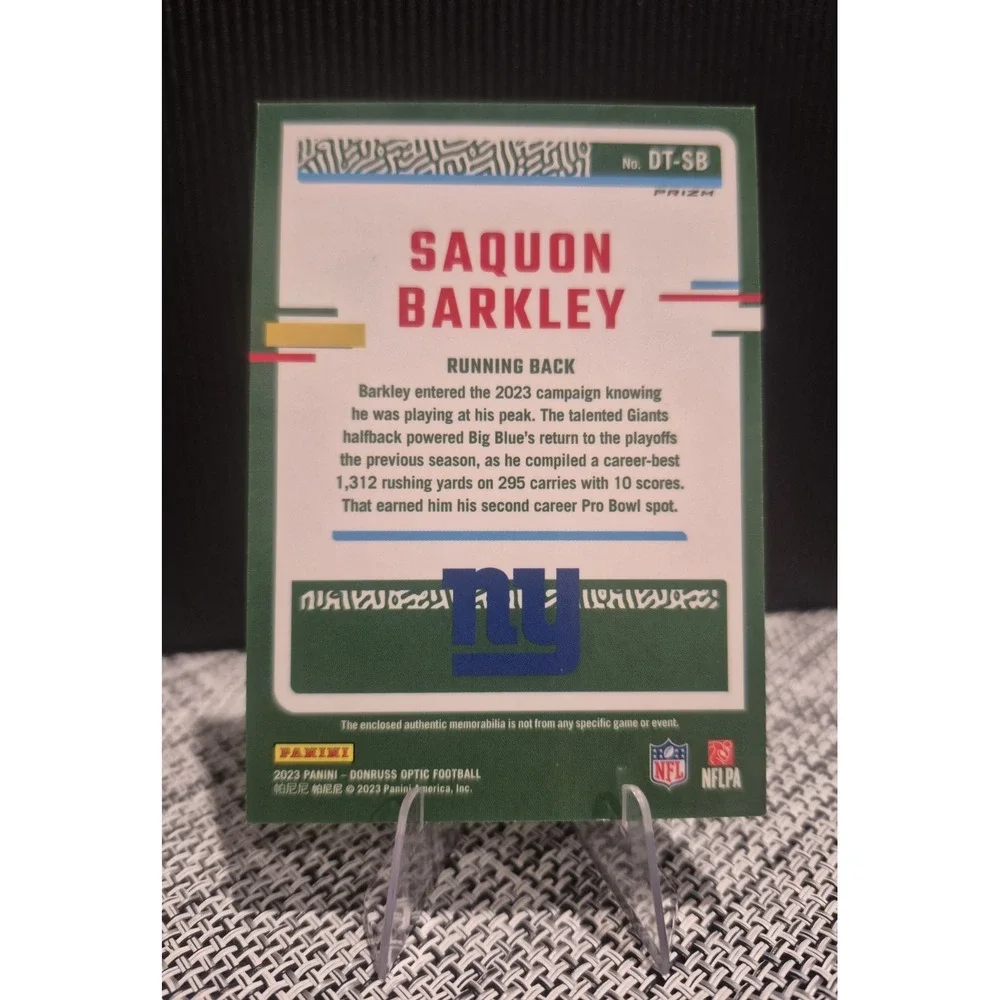 2023 Panini Donruss Saquon Barkley #DTH-SB Donruss Threads Blue Hyper (MEM)‎